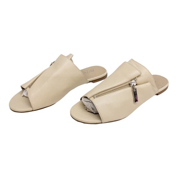 New Matisse Tai Open Toe Low Heel Mule Zip Sandals 8 Tan - Picture 2 of 9